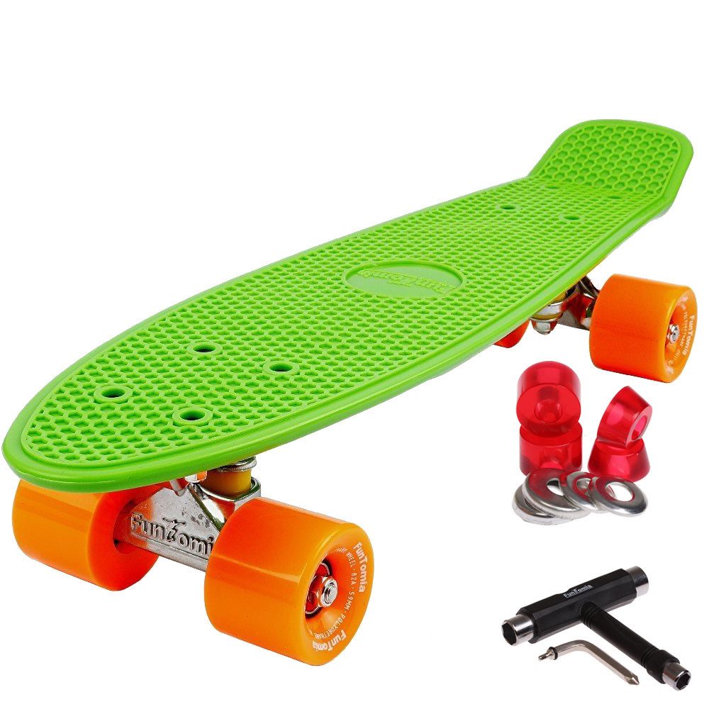 FunTomia Miniskateboard Kinder Cruiserboard Miniboard 57cm mit oder ohne LED Leuchtrollen