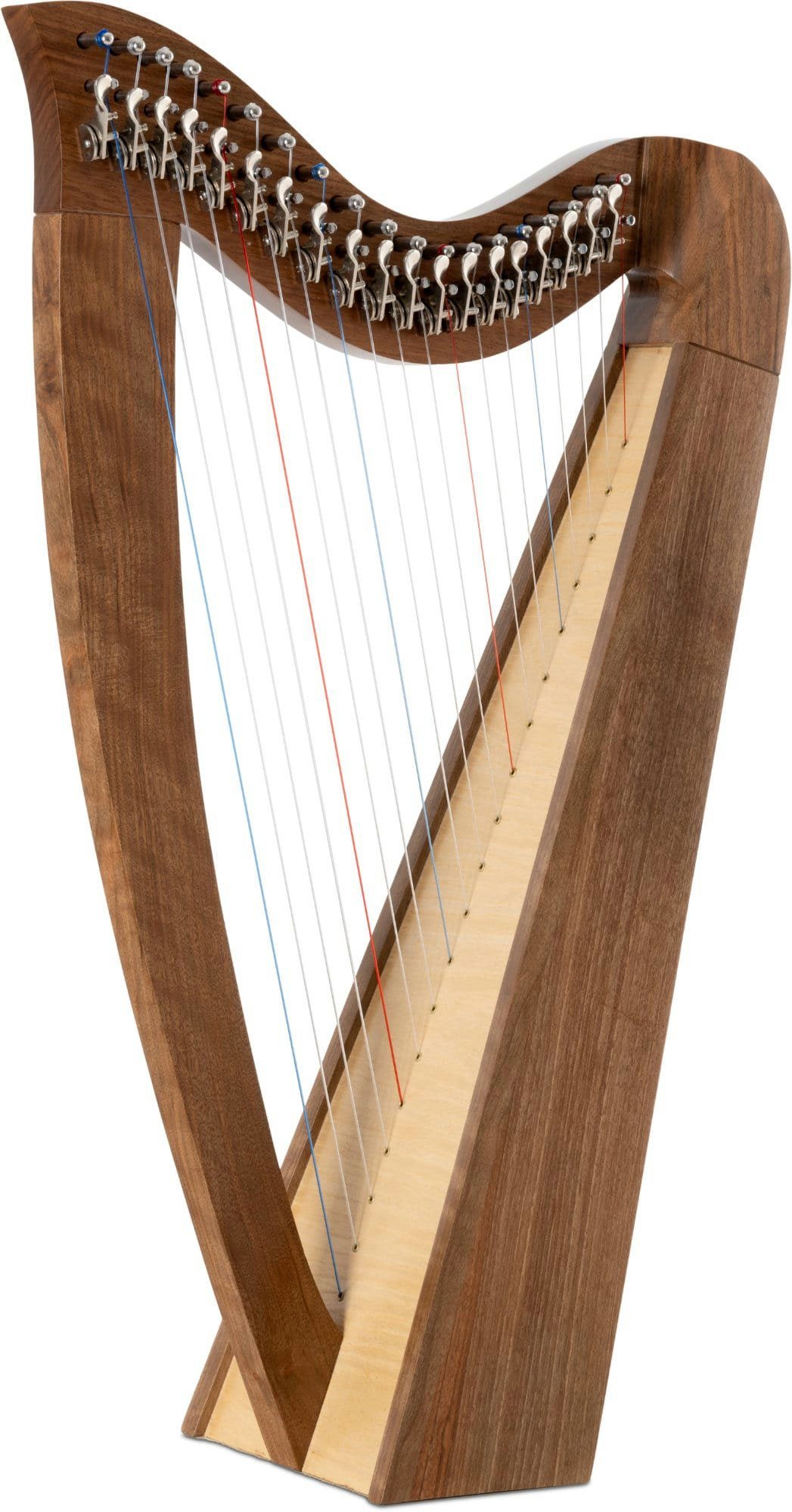 Classic Cantabile Konzertgitarre Keltische Harfe 19 Saiten, Inkl. Tasche, 2 Stimmschlüssel & Ersatzsaiten, Celtic Harp aus Walnussholz- Es-Dur gestimmt