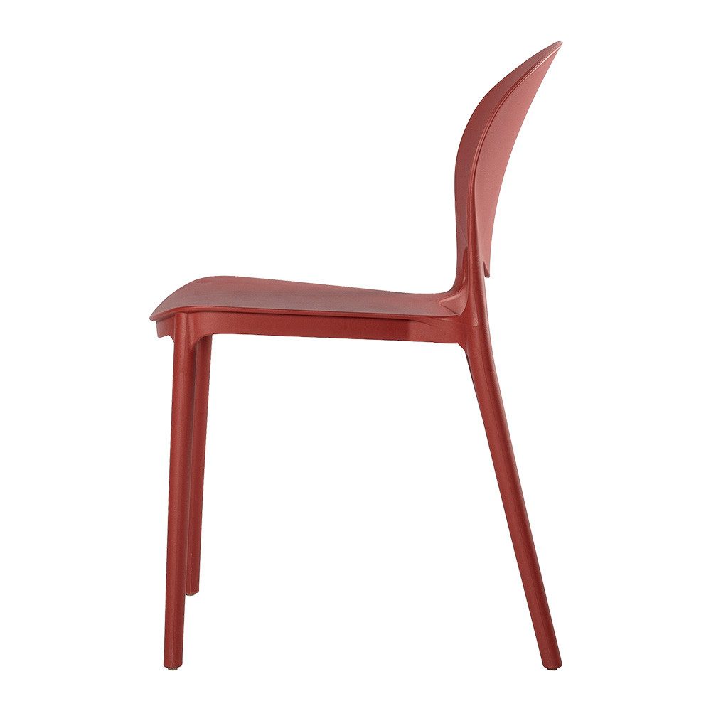 Lüllmann Besucherstuhl Designstuhl aus Polypropylen, Farbe rostrot (1, 1 St), Designerstuhl aus Kunststoff, robust, pflegeleicht