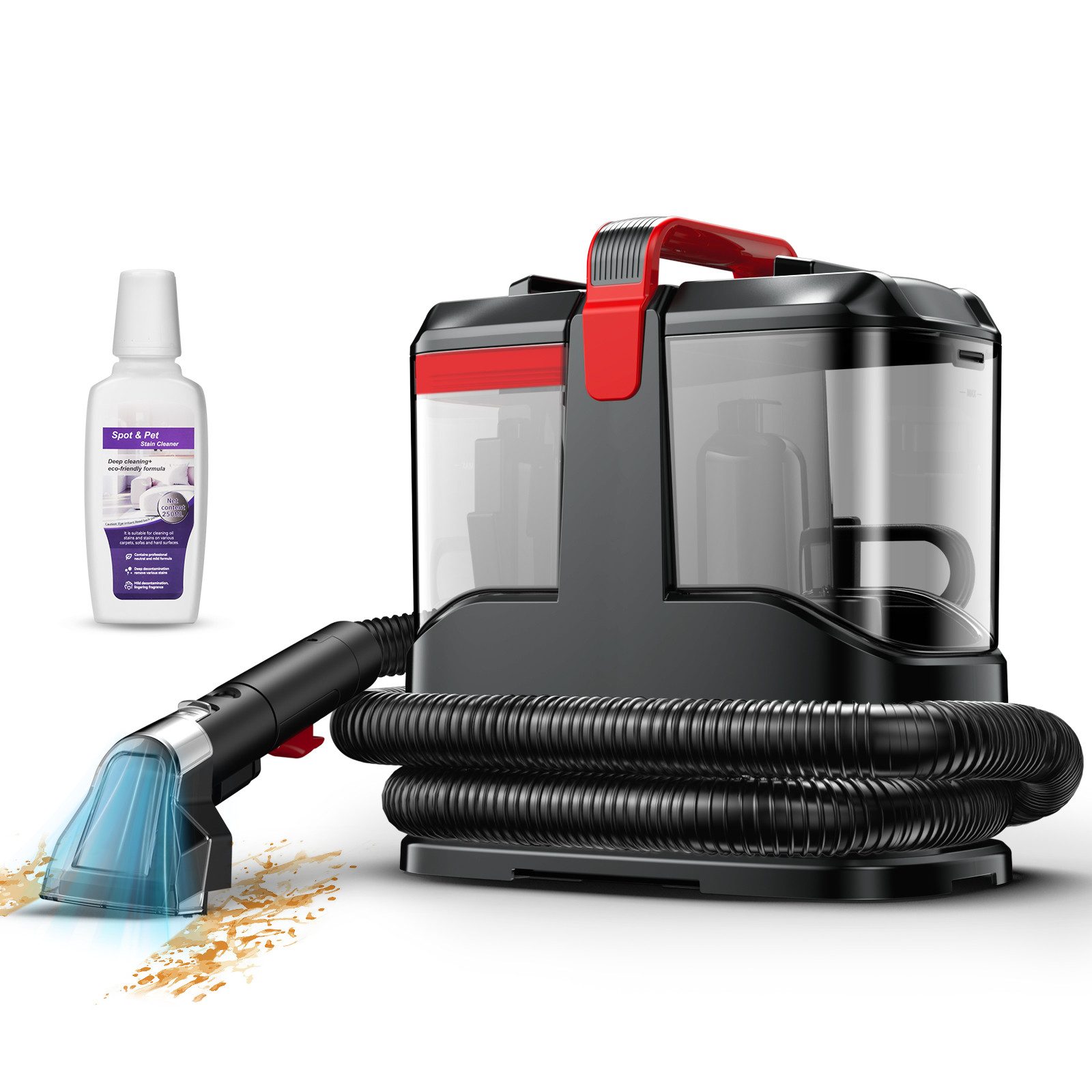 INSE Teppichreinigungsgerät C9, 450 W, mit Beutel, Kraftvolle Fleckenentfernung, Schnelltrocknend, 2-TANK-SYSTEM, Tragbar