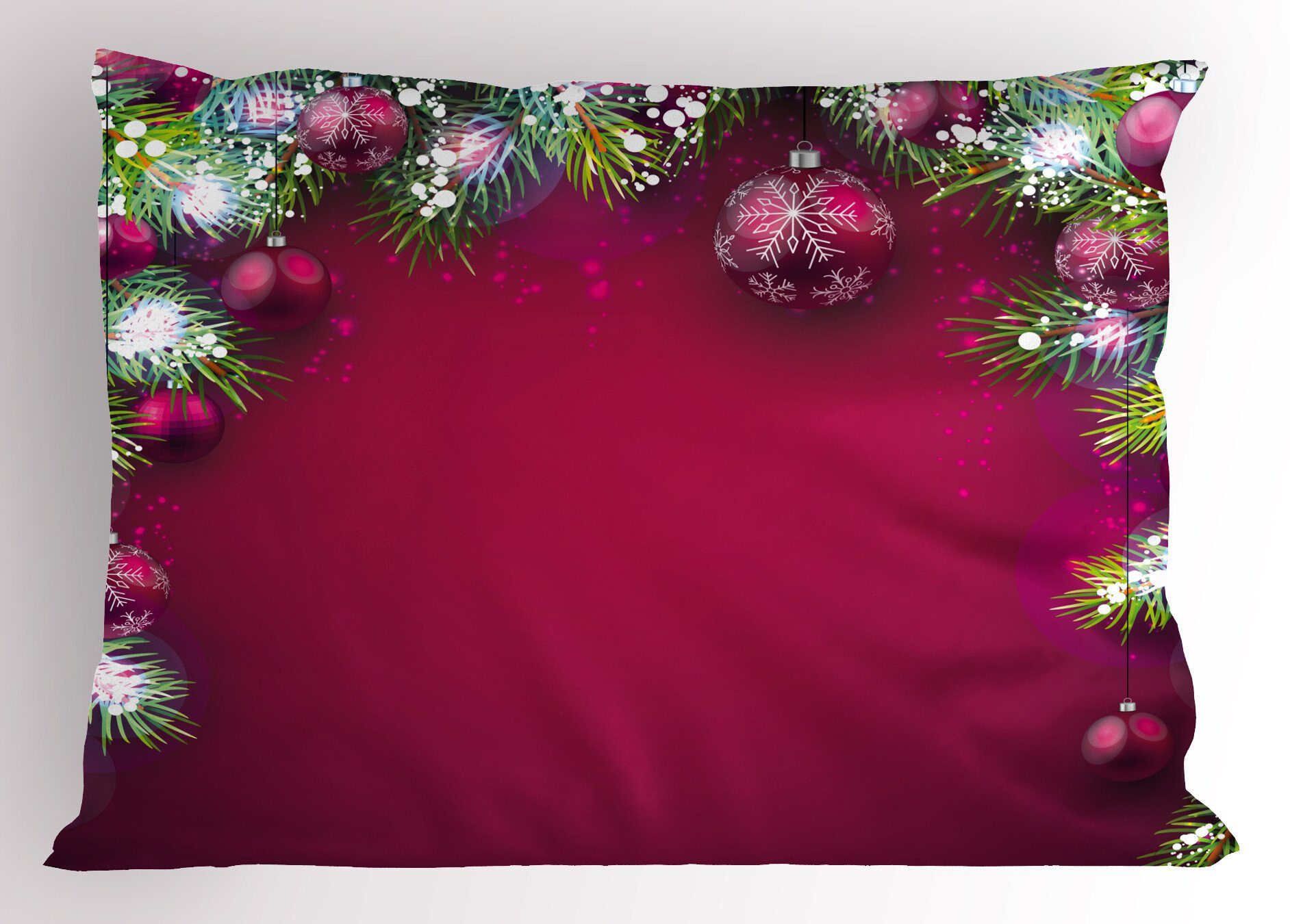 Kissenbezüge Dekorativer Standard King Size Gedruckter Kissenbezug, Abakuhaus (1 Stück), Weihnachten Baumkugeln Schneeflocken