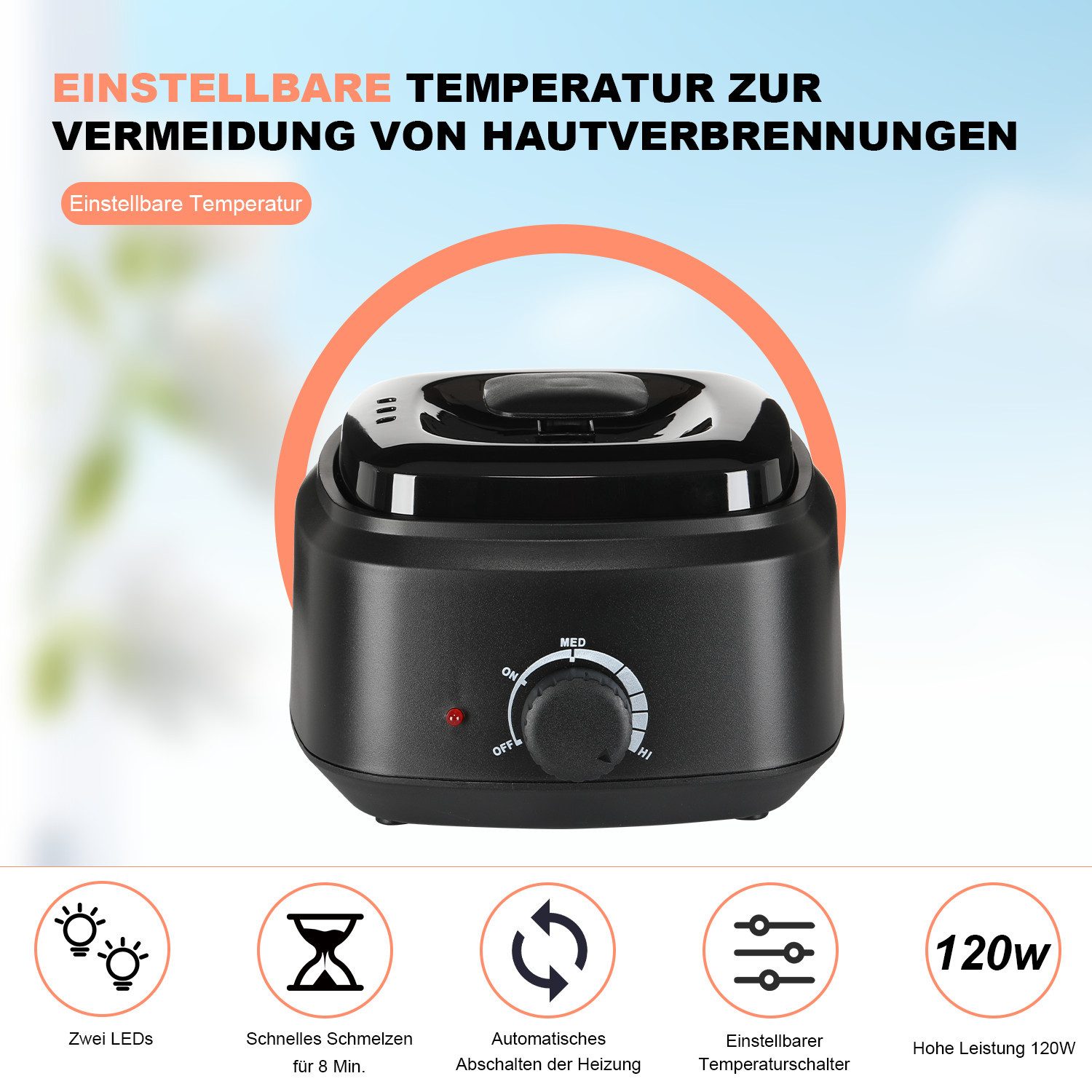 oyajia Haarentfernungsgerät Wachswärmer Set, Haarentfernung Waxing Kit mit 4X100g Wachsperlen, 29-tlg. Set inkl. 4 Wachsbohnen & 20 Spatel für Präzision, 20 Holzspateln, 5 x Aluminiumfolienschale, für Gesicht, Bikini, Bein