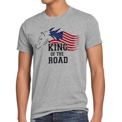 style3 Print-Shirt Herren T-Shirt King of the Road Amerika America Muscle Car motor tuning auto usa