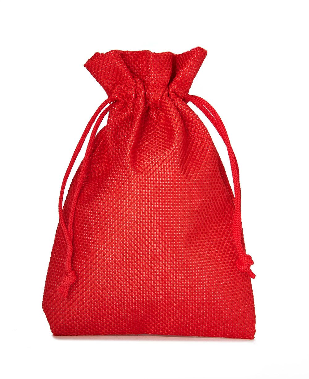 befüllbarer Adventskalender Stoffbeutel rot, Jute, Geschenkbeutel - Advent, Weihnachten 20x12 cm