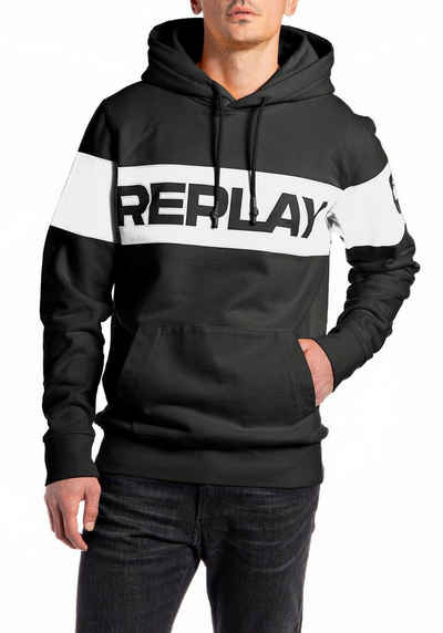 Replay Kapuzensweatshirt mit großem Markenprint