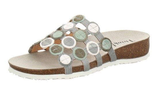 Retro-Design Think! Pantolette coolen grau-mint Julia im