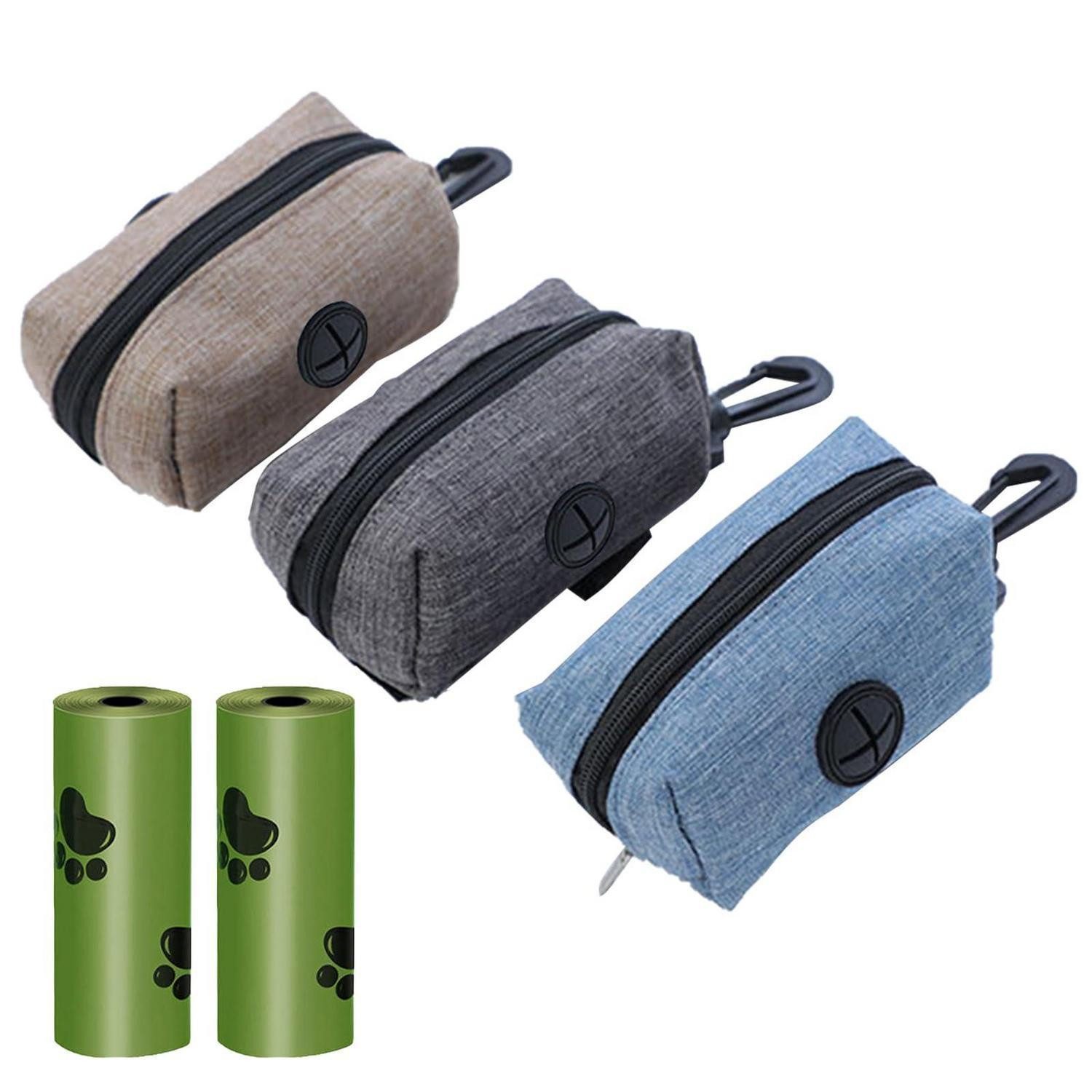 LuxusKollektion Hundekotbeutel Hundekotbeutelspender Set 3tlg. mit 2 Rollen
