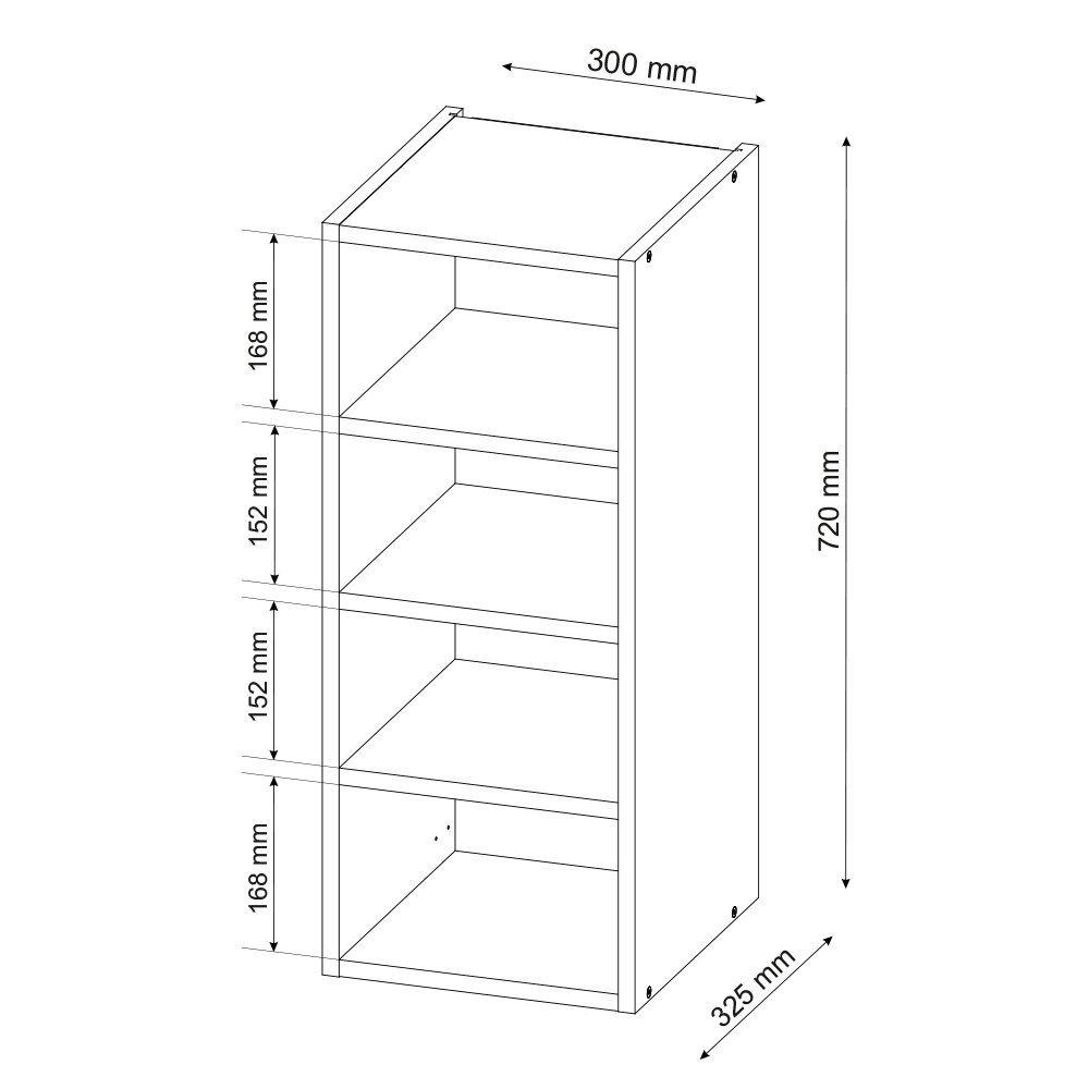 Vicco Hängeschrank Fame-Line, Weiß/Weiß, 30 cm (1-St)