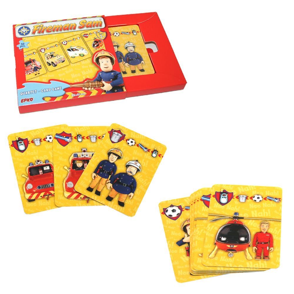 Feuerwehrmann Sam Spiel Kinder Quartett Kartenspiel Feuerwehrmann Sam 32 Karten, Kartenspiel