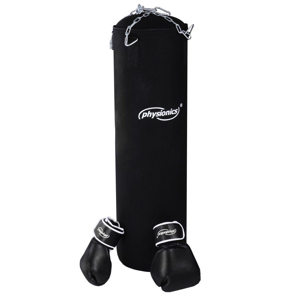 Boxhandschuhen, Boxsack - Set 25kg, Boxsack mit Physionics Gefüllt, Vierpunkt-Stahlkette