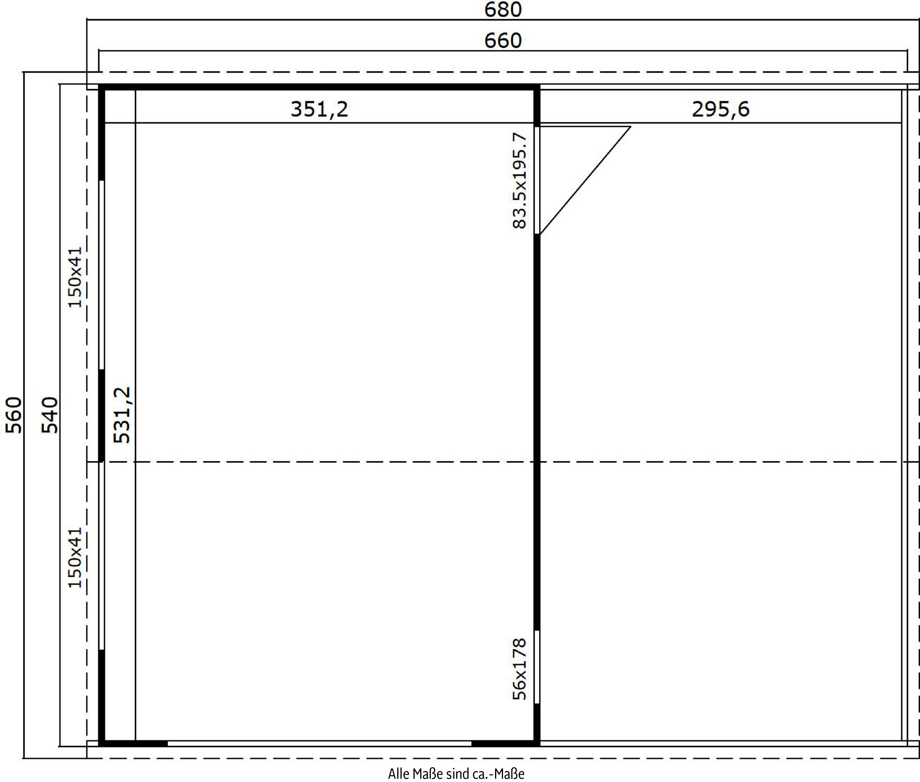 LASITA MAJA Garage Bahamas lichtgrau zusätzliche Garage Sektionaltor Eingang), (Set, + Mit