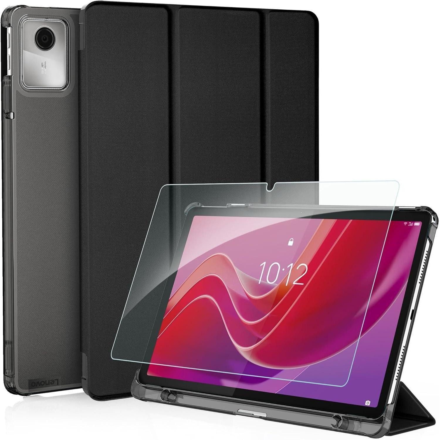 LuxusKollektion Tablet-Hülle Hülle Tab M11 TB330 2024 Schutzfolie Standfunktion PU Leder Schwarz