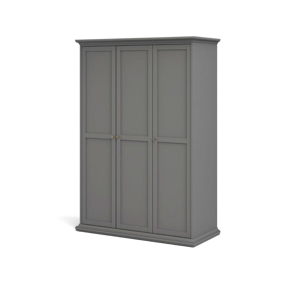 matt Türen ebuy24 Kleiderschrank 3 Kleiderschrank Venedig grau.