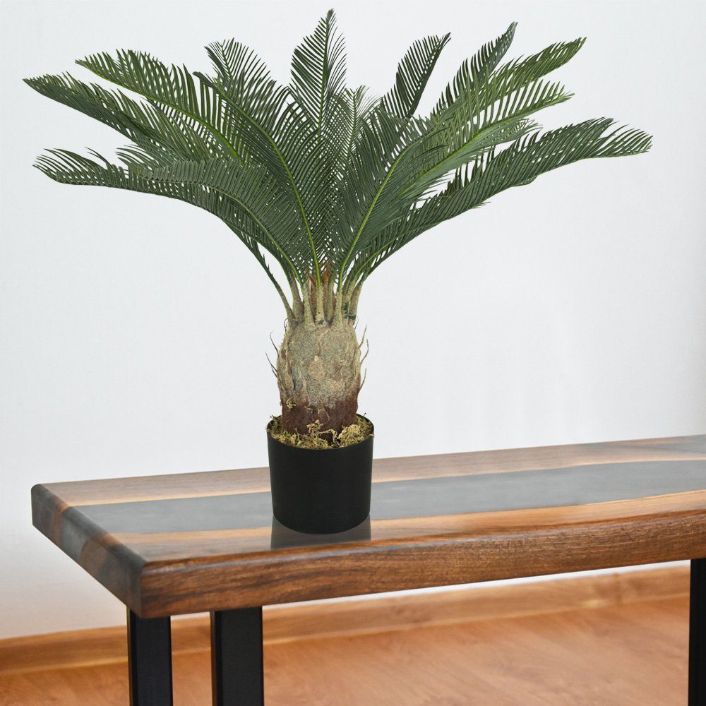 Kunstpalme Künstliche Pflanze Plastikpflanze 80 Decovego, Höhe 80 Cycas Kunstpflanze cm, Palme cm