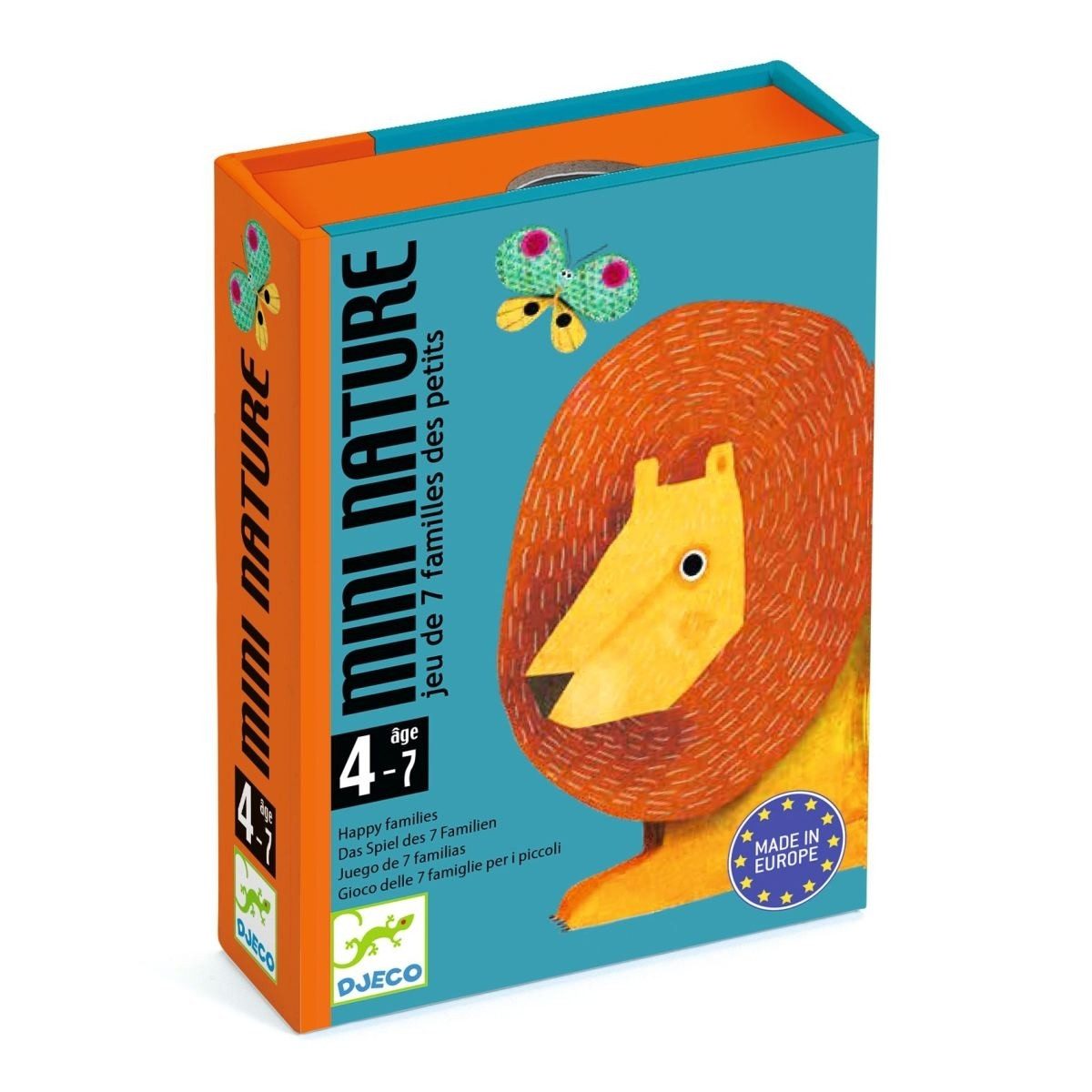 DJECO Spiel Mini Nature Beobachtungsspiel mit Tiermotiven für Kinder, Kartenspiel Mini Nature, klassisches Quartettspiel