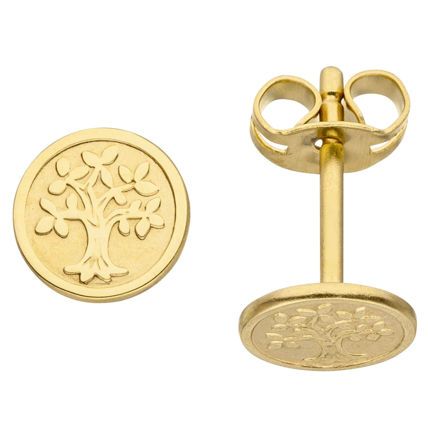 Paar Ohrstecker Ohrstecker Lebensbaum, 333 Gelbgold Ohrschmuck