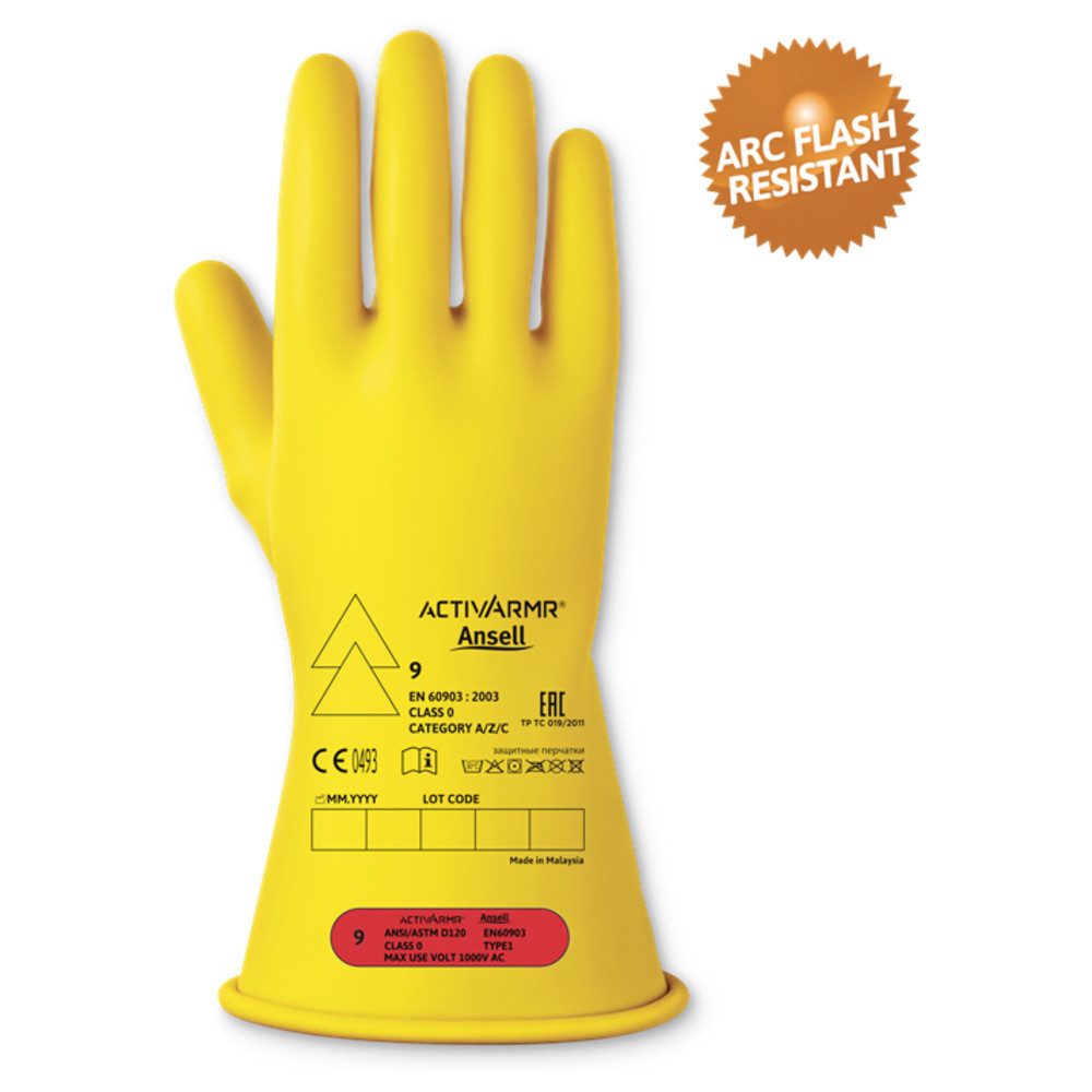 ANSELL Рабочие перчатки Ansell ActivArmr RIG011Y080 Naturlatex Elektrikerhandschuh Размер (Hand