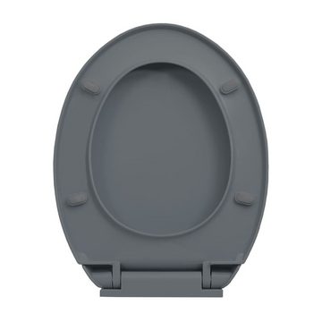 vidaXL WC-Sitz Toilettensitz mit Absenkautomatik Quick-Release Grau Oval (1-St)