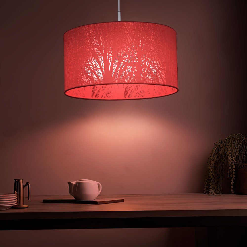 GLOBO LIGHTING LED Pendelleuchte, Leuchtmittel inklusive, Warmweiß, Farbwechsel, Pendel Lampe Wohn Zimmer Baum Muster Decken Hänge Leuchte