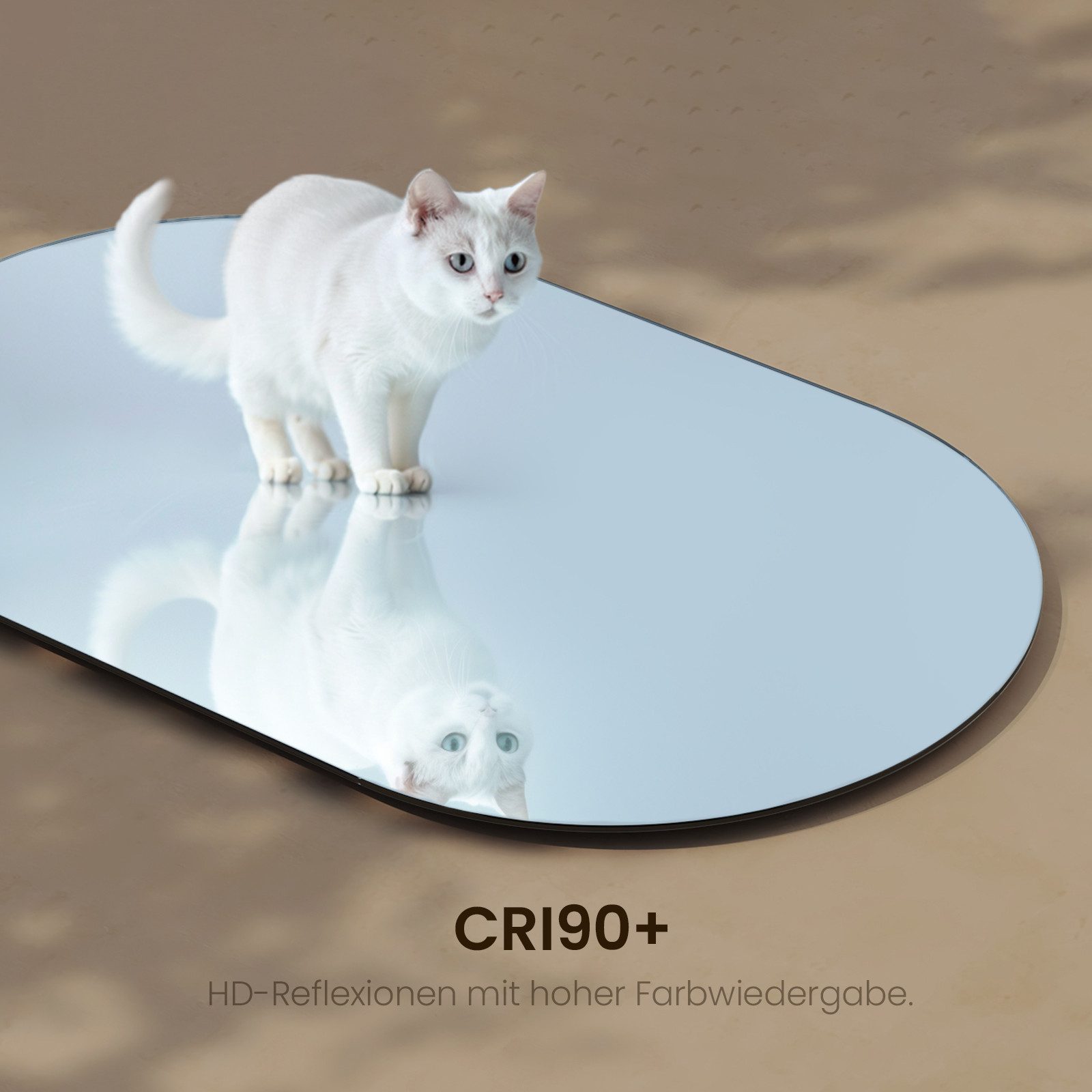 EMKE Spiegel Ovaler Wandspiegel ohne Rahmen Dekospiegel (Vertikal Horizonta günstig online kaufen