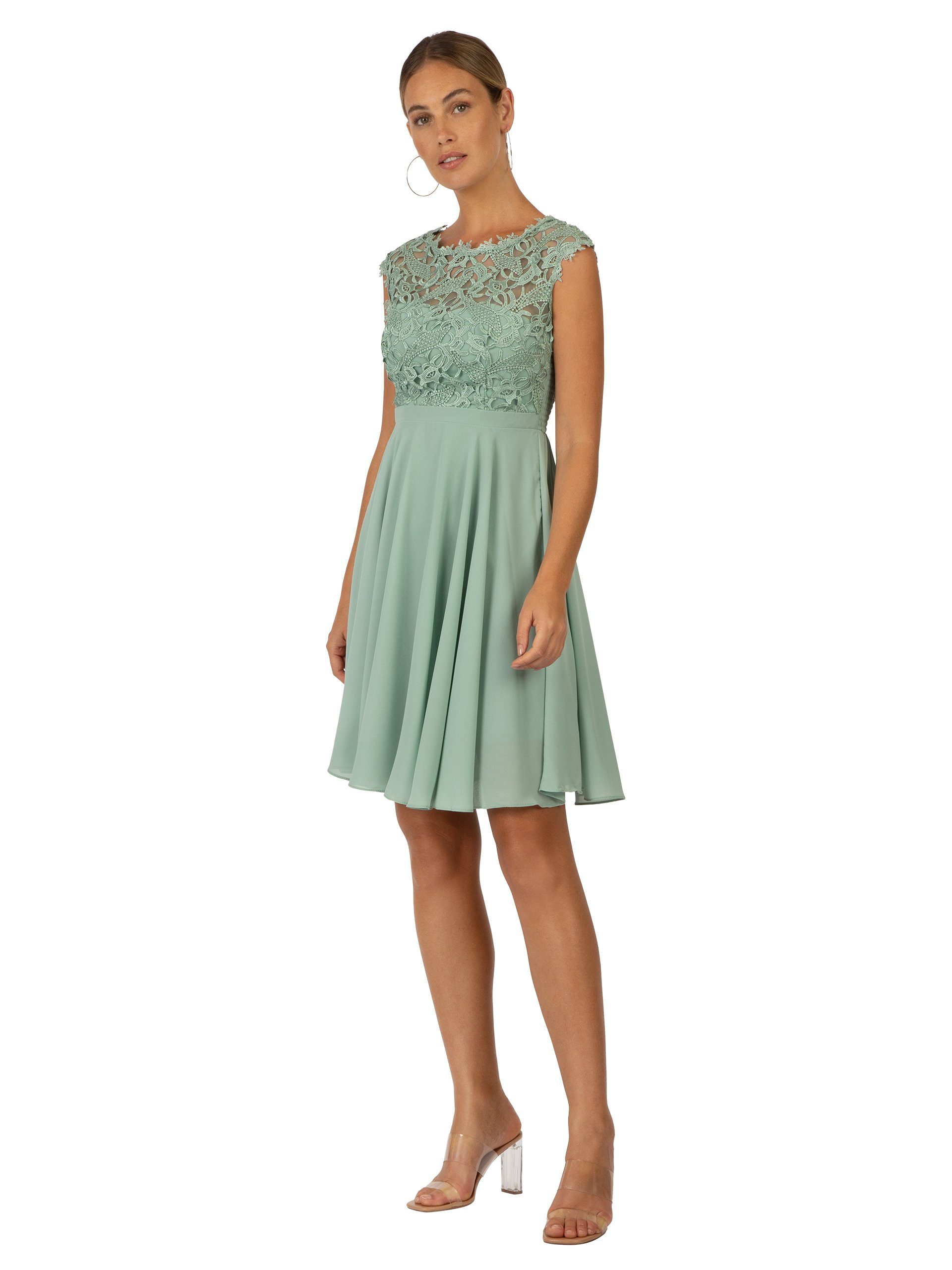 Chiffon Kraimod green light Cocktailkleid aus