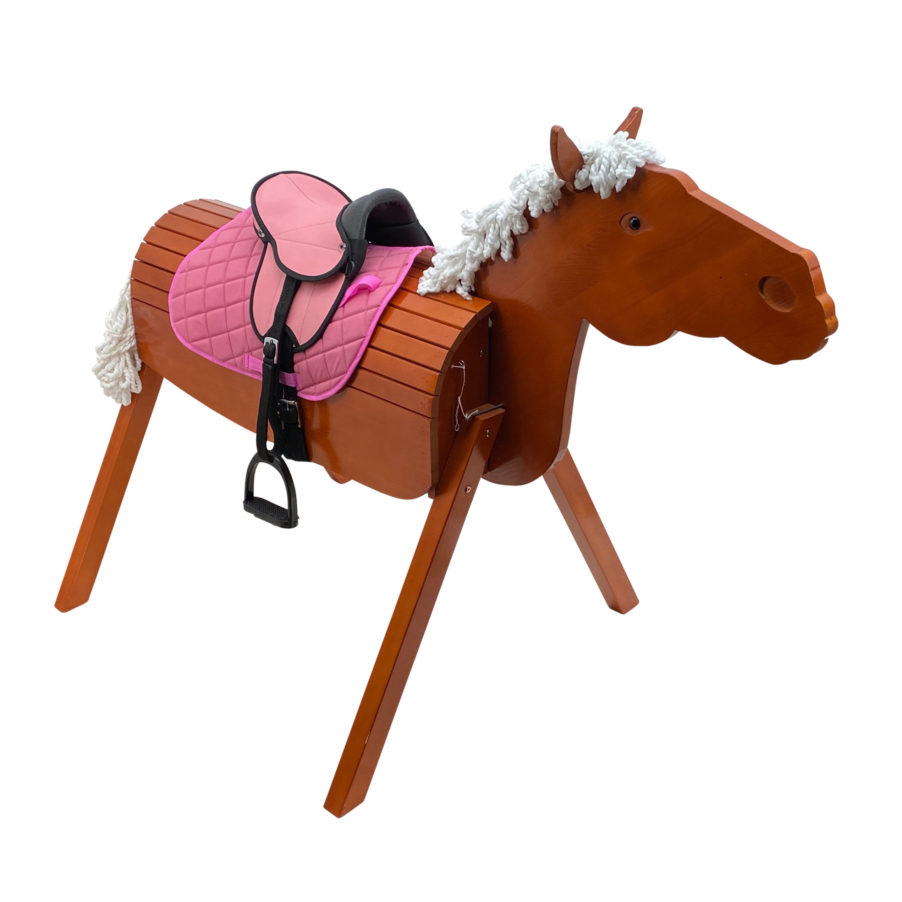 Holzpferd Sweety Toys Outdoor Gartenpferd Holzpferd OTTO mit Sattel rosa