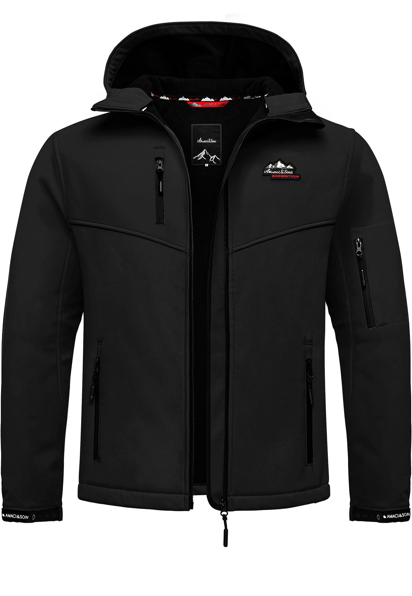 Amaci&Sons Softshelljacke Greeley Softshelljacke Herren Herbst Winter Softshell Funktions Outdoor Regenjacke