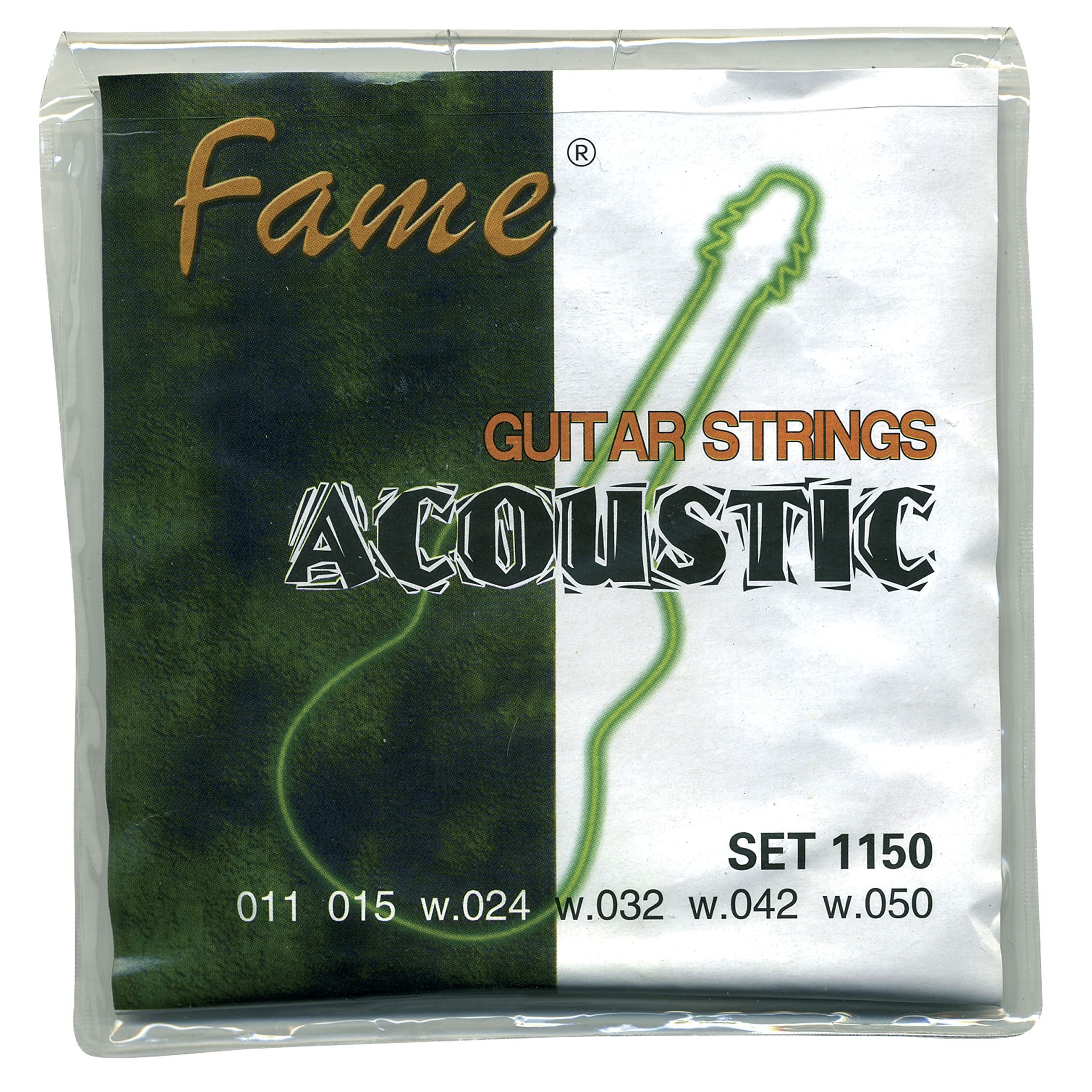 FAME Saiten, (A-Gitarrensaiten 11-50 Bronze Westerngitarrensaiten Custom Light G-Saite umwickelt Bronze Wound 011-015-024w-032w-042w-050w), A-Gitarrensaiten, Westerngitarrensaiten, Custom Light