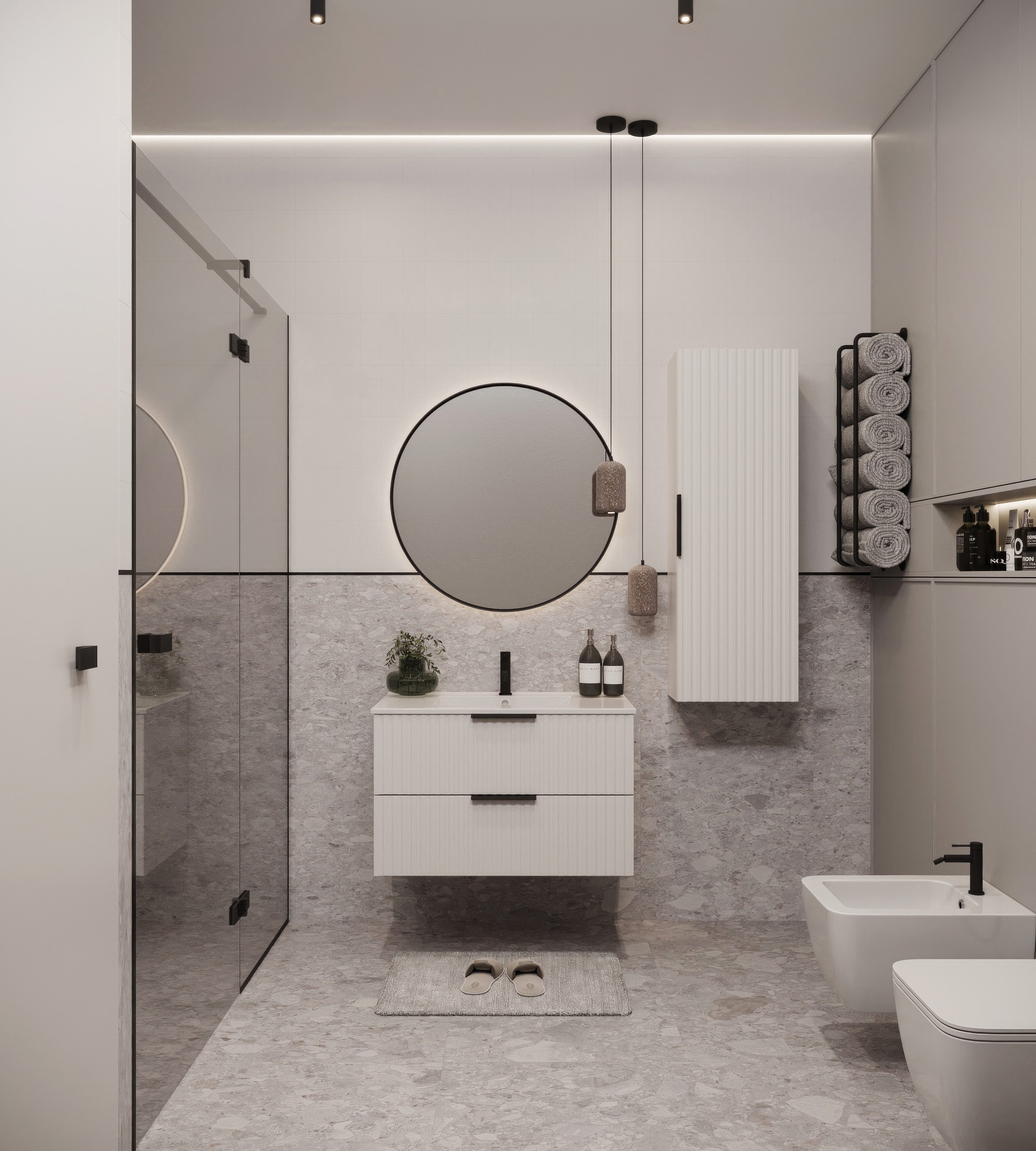 welltime TIBU vanity unit with sink. 2 drawers. 2 widths (60/80cm) and 4 colors, bathroom cabinet with sink, soft-close mechanism, dimensions W/H/D: 81.5/53/47 cm