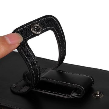 K-S-Trade Handyhülle für Carbon 1 MKII, Leder Gürteltasche + Kopfhörer Seitentasche Belt pouch Holster