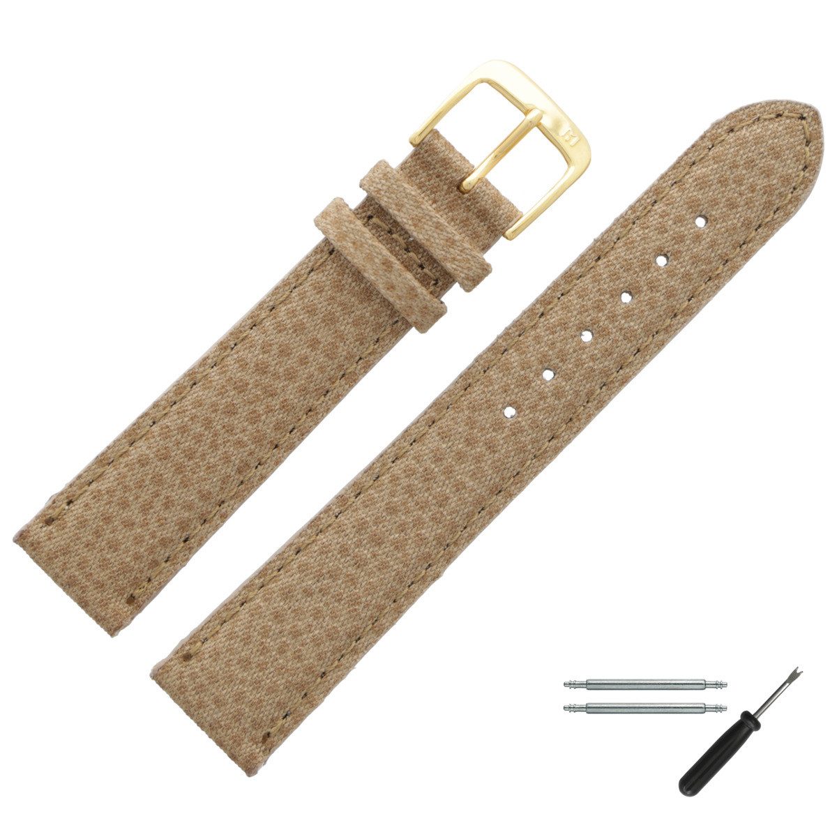 MARBURGER Uhrenarmband 18mm Textil Braun