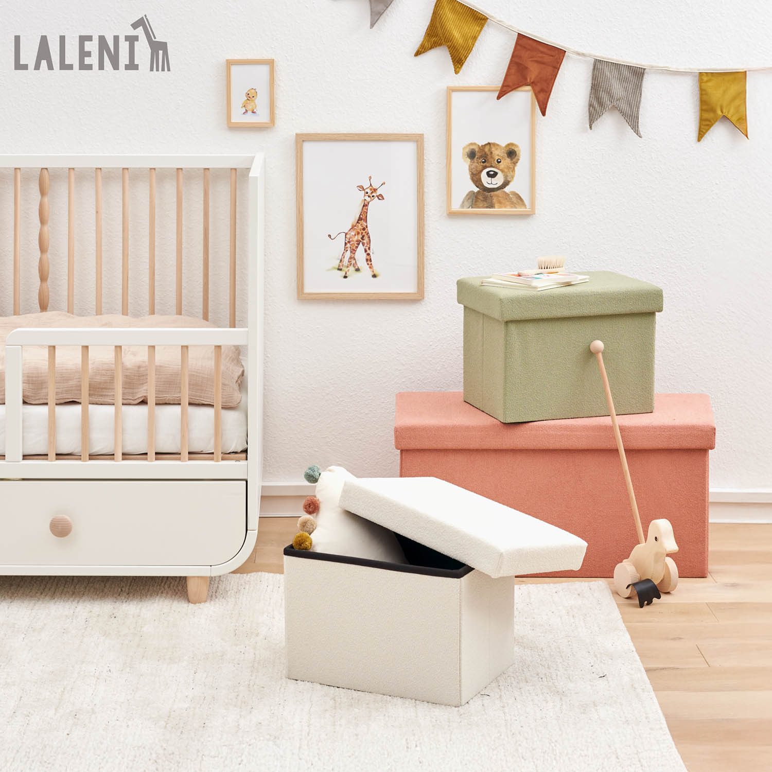 Laleni Sitztruhe Sitzbank mit Stauraum aus robustem Boucle-Stoff, Bequemer günstig online kaufen