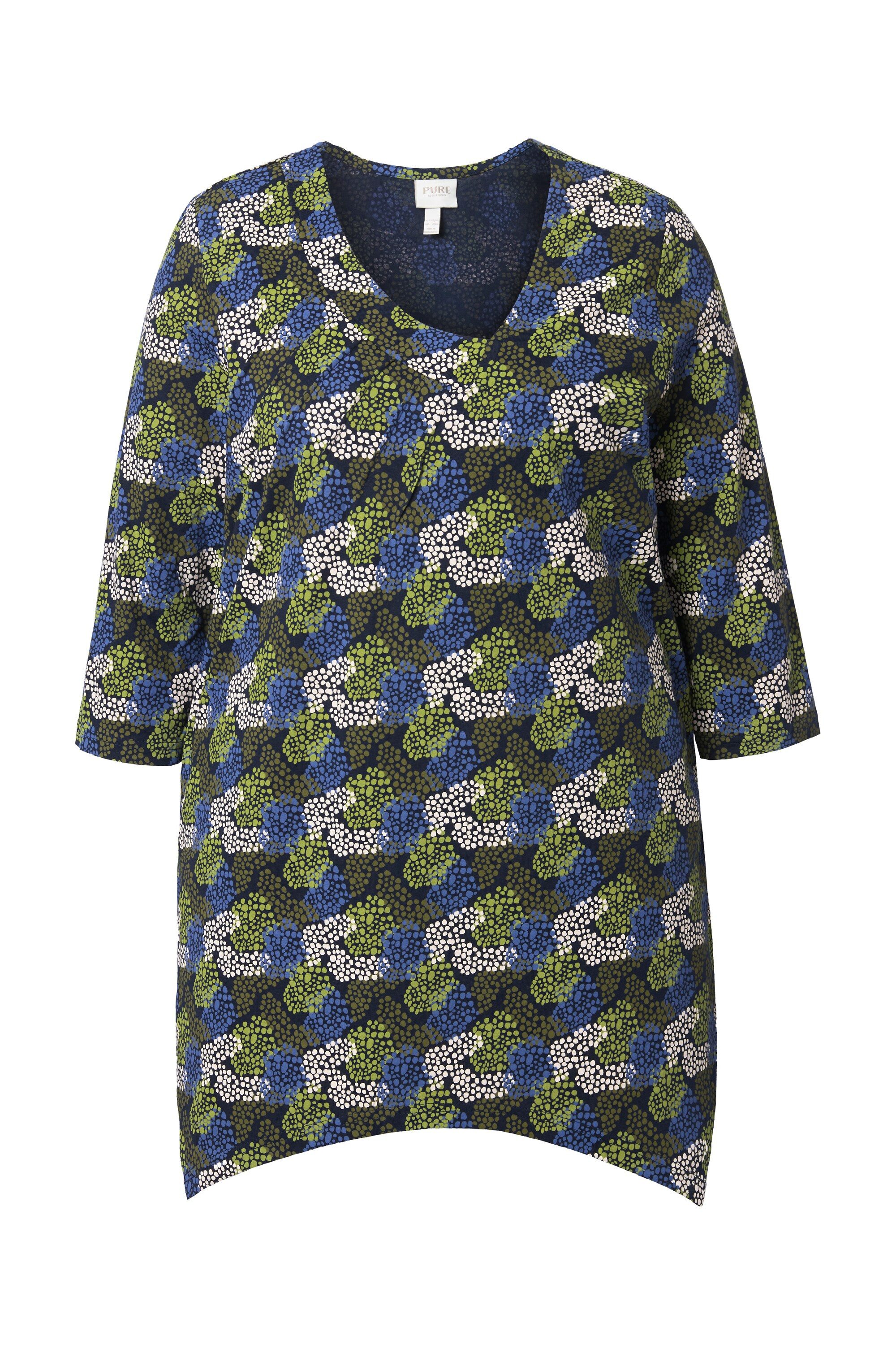 Ulla Popken Longshirt T-Shirt Zipfelsaum V-Ausschnitt günstig online kaufen