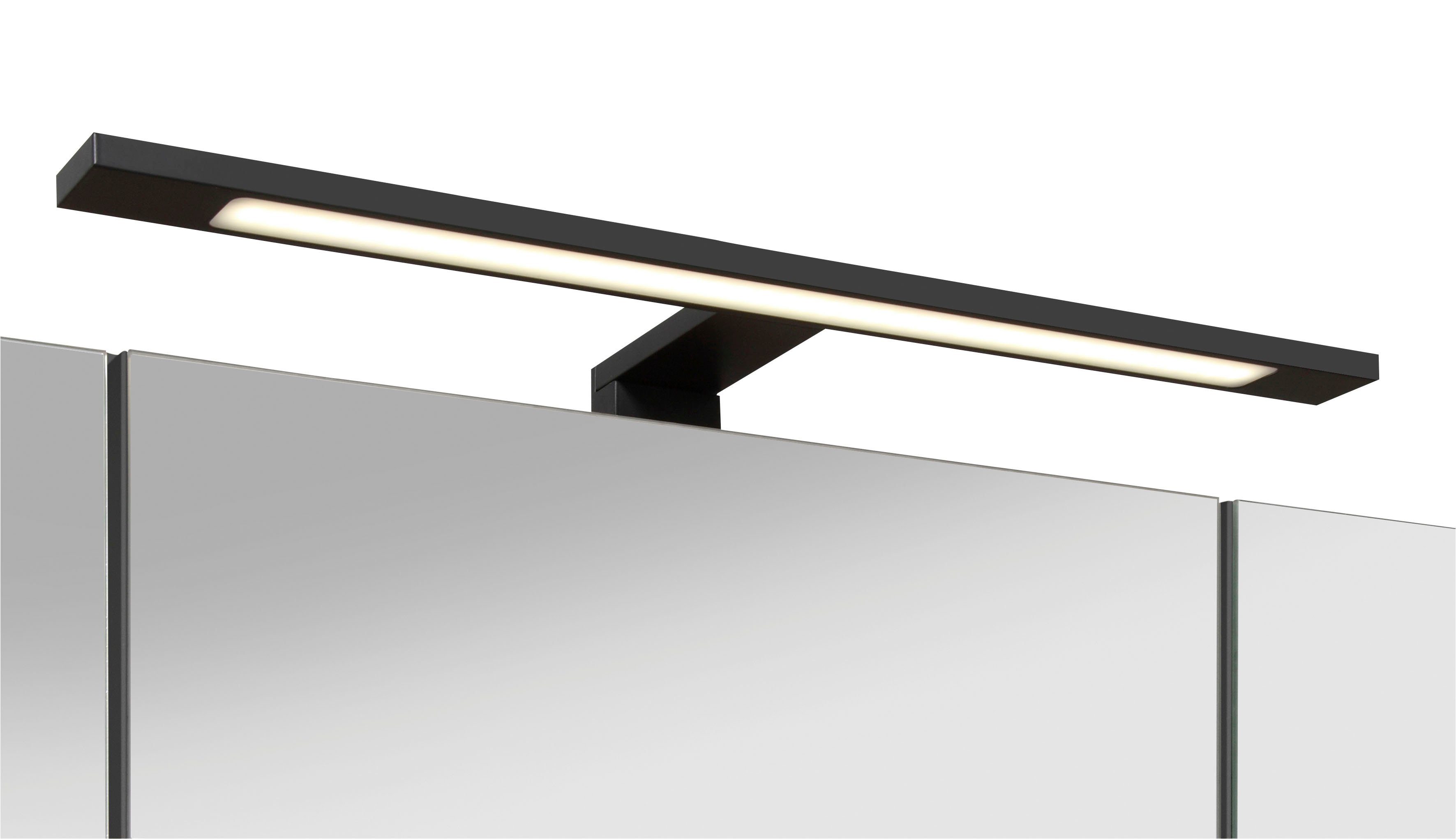 grafit LED-Beleuchtung Spiegelschrank MÖBEL HELD | Trento, Ausführungen Farben cm, grafit Breite Inklusive verschiedene 3D-Effekt, und mit Spiegeltüren, 100
