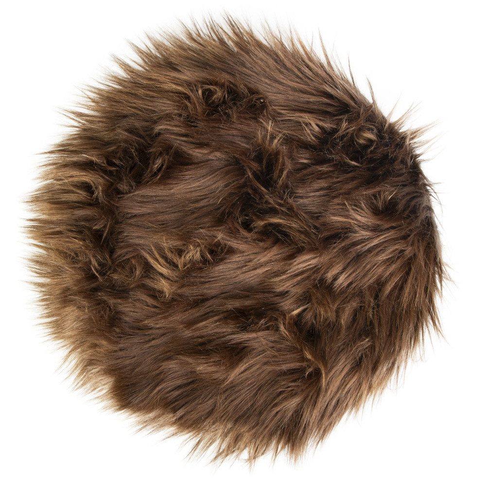 MICA Fellteppich Dekofell rund - braun - ca. 35 x 2,3 cm, Höhe: 2,3 mm günstig online kaufen