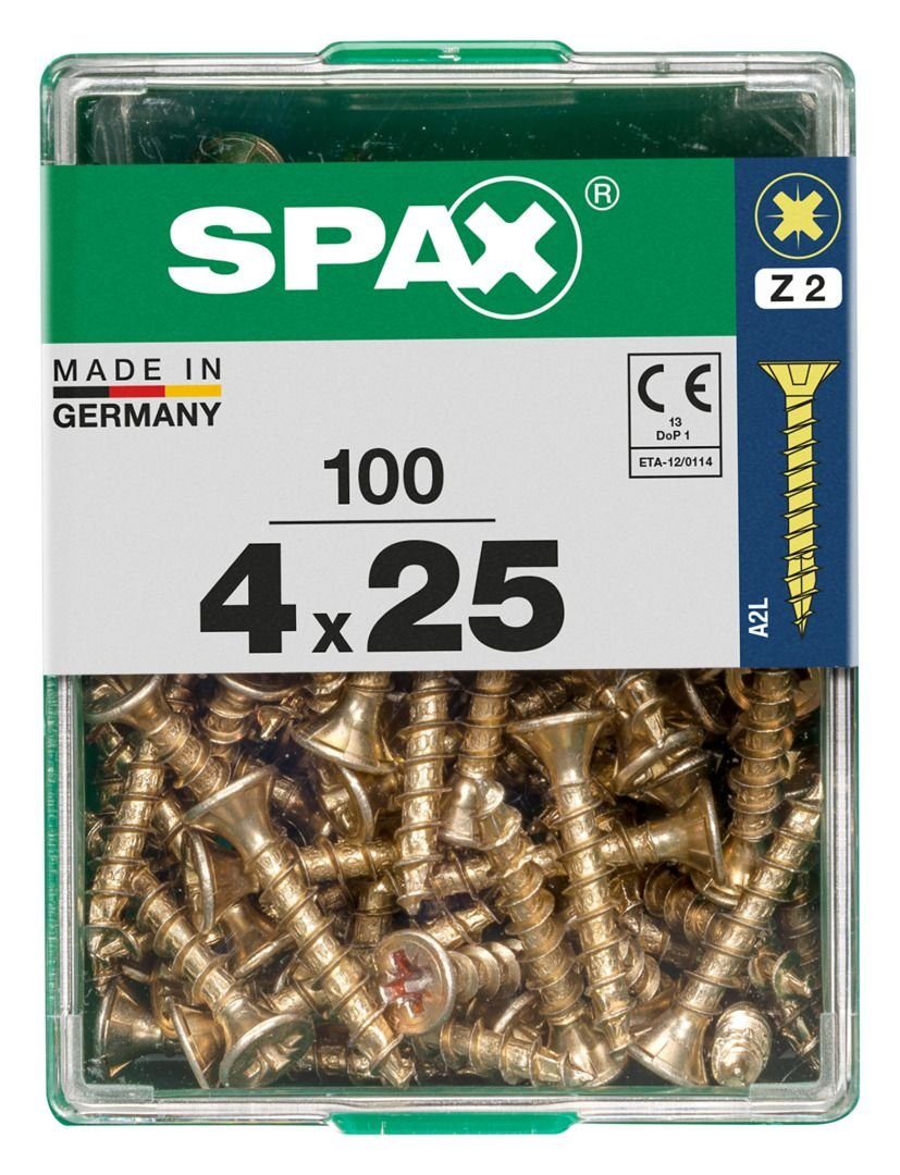 2 mm PZ x 25 4.0 Spax Holzbauschraube SPAX 100 Universalschrauben -