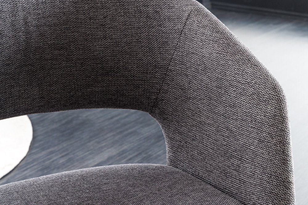 riess-ambiente Polsterstuhl NORDIC STAR grau – Strukturstoff, Massivholz-Beine, mit Armlehne (Einzelartikel, 1 St), Scandi-Design mit Sitzkomfort – ideal für De – Bild 5 von 5