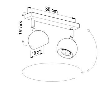 Licht-Erlebnisse Deckenstrahler FAVONIA, ohne Leuchtmittel, Deckenlampe Schwarz 2x GU10 klein Retro Design Küche Arbeitszimmer