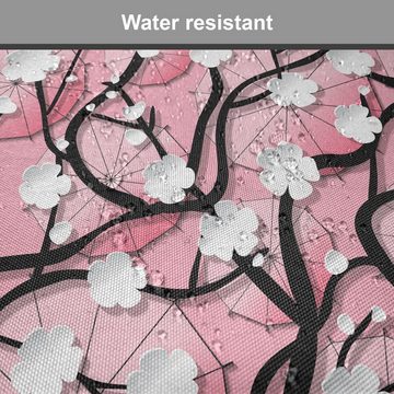 Abakuhaus Stuhlkissen Dekoratives wasserfestes Kissen mit Riemen für Küchensitze, Rosa Sakura Baum Regenschirme