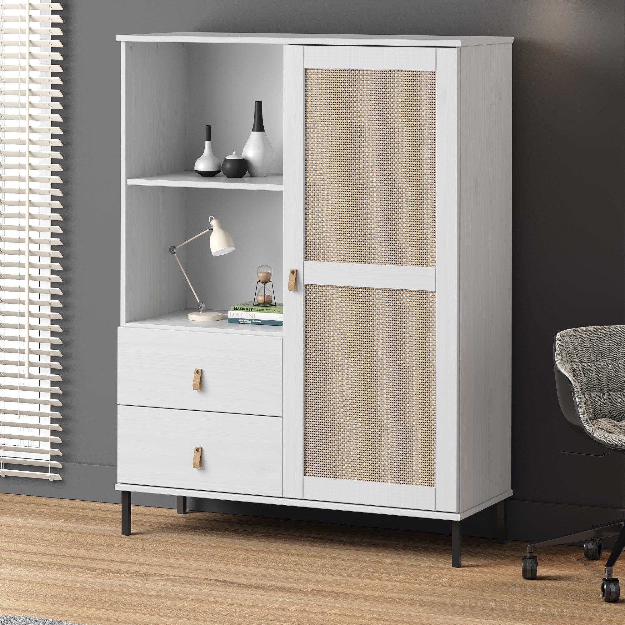 Woodroom Highboard Moderner Schrank Valencia, Wohnzimmerschrank günstig online kaufen