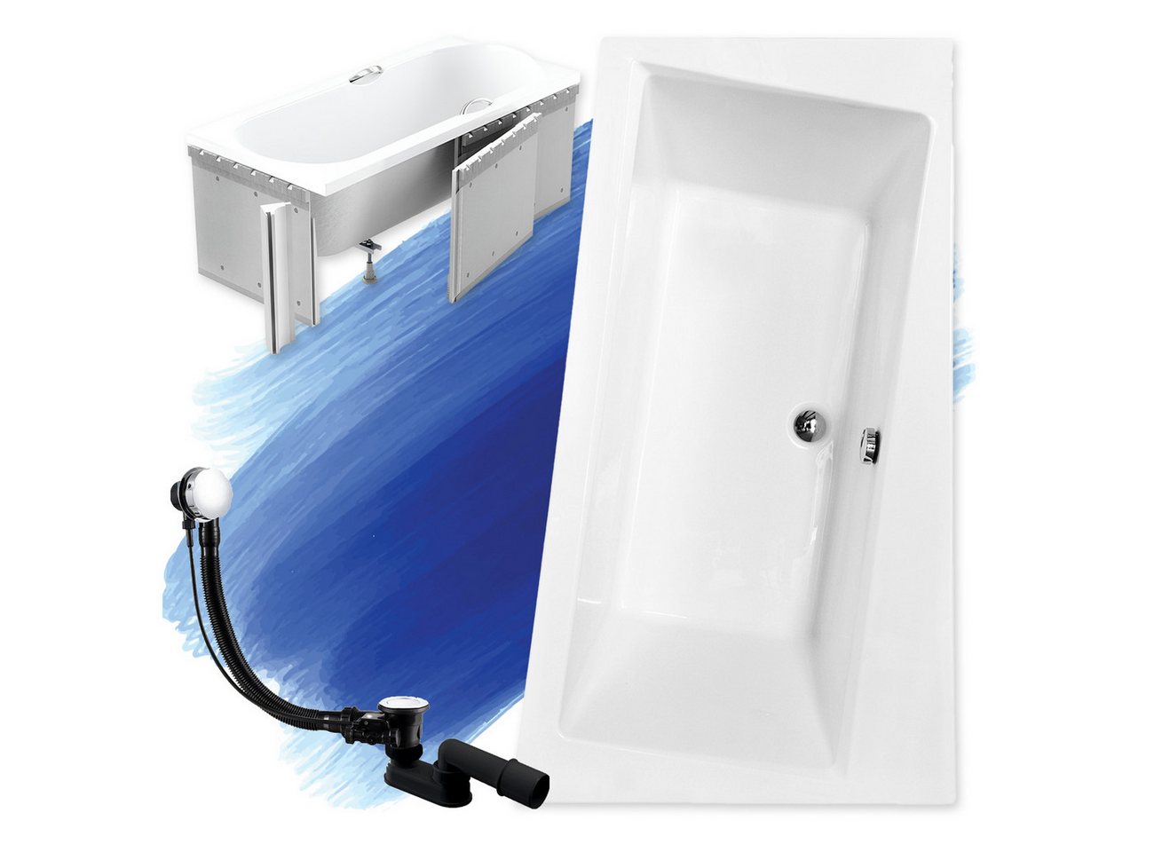 Thumbnail - KOLMAN Badewanne Eckbadewanne Infinity 150x90, (Links/Rechts), Ablaufgarnitur & Füße GRATIS
