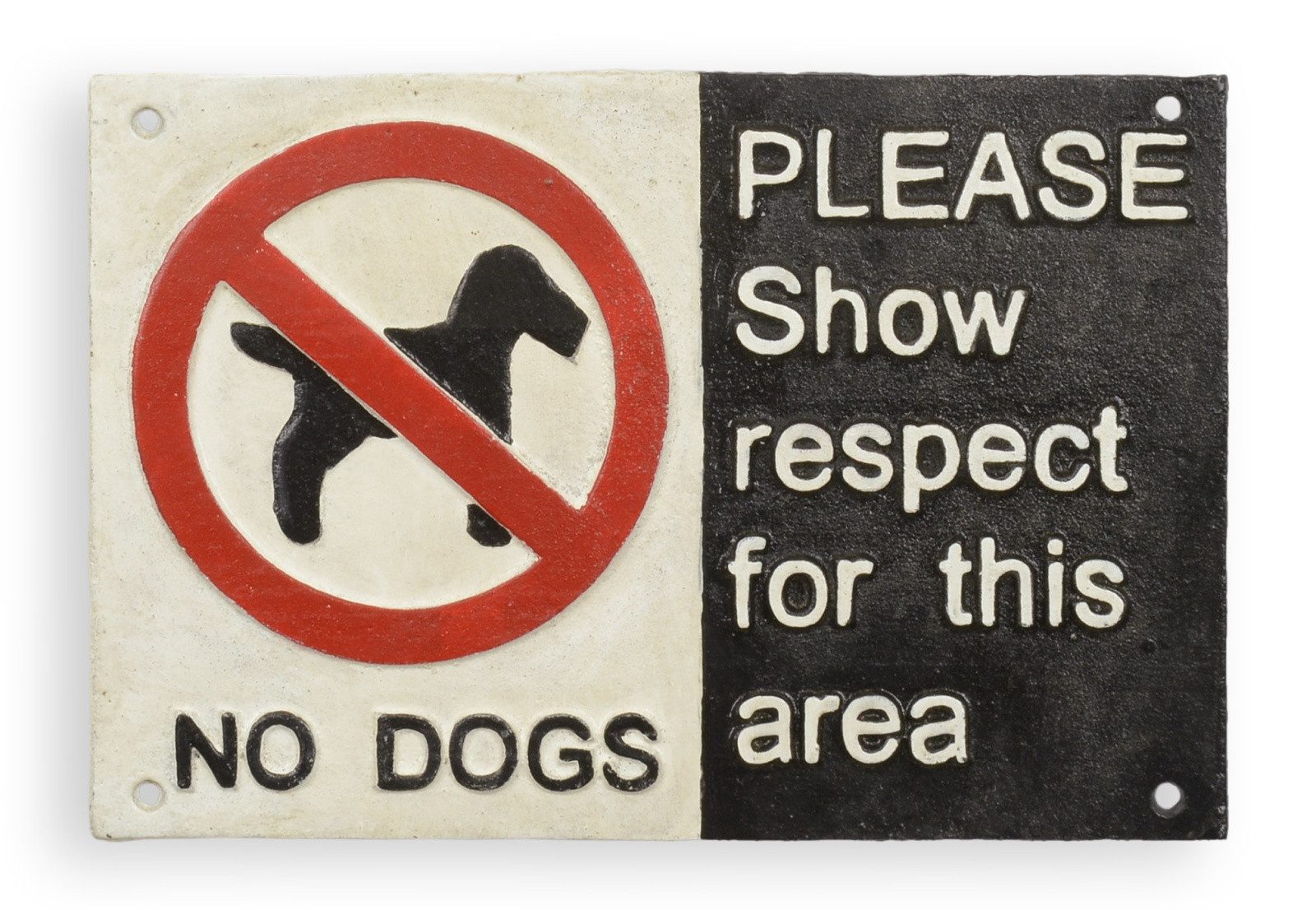 Aubaho Dekoobjekt Schild Keine Hunde, bitte respektieren Eisen Replikat Retro Design Dek