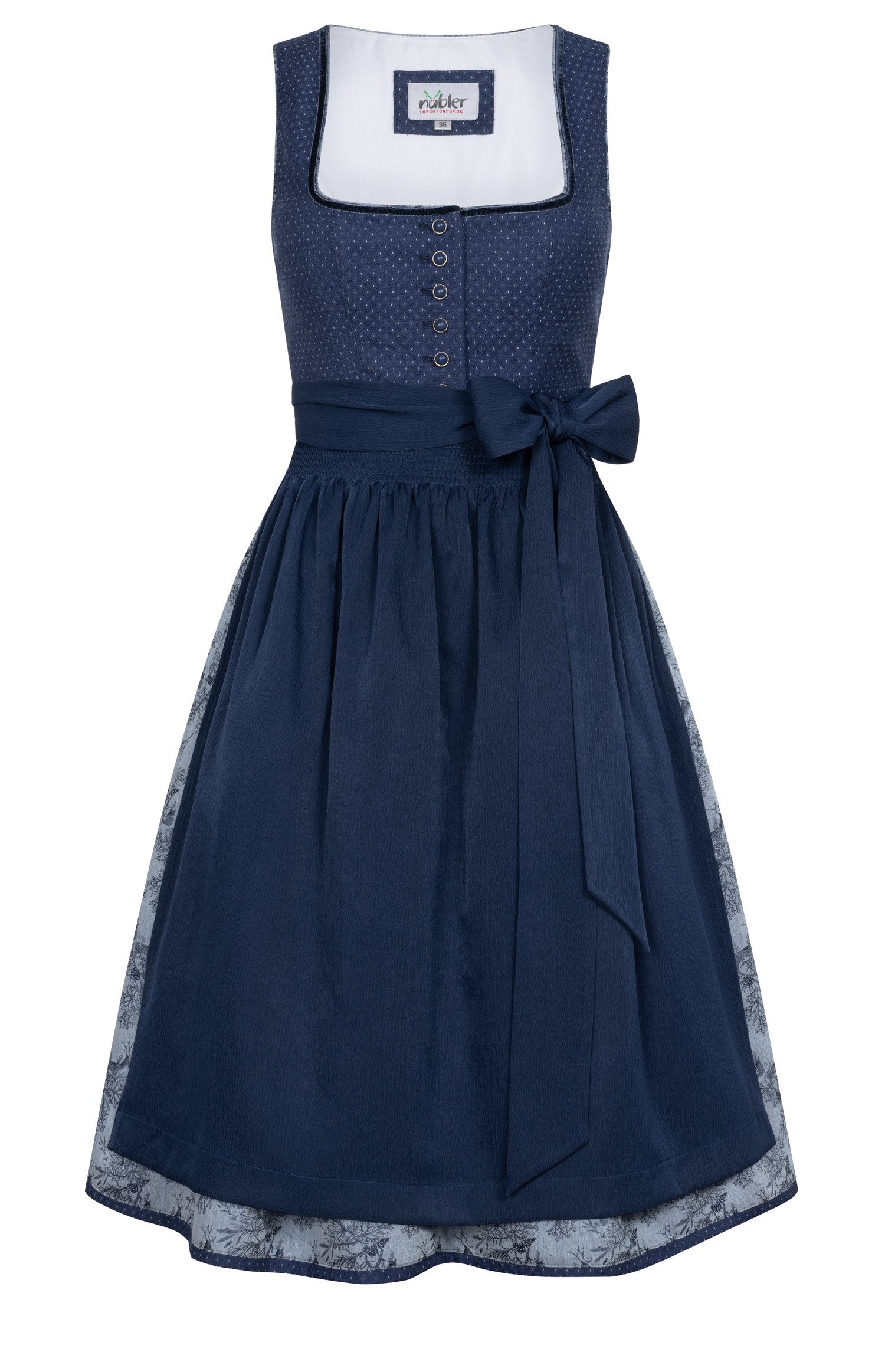 Nübler Trachtenkleid Midi Dirndl Lorena in Blau von Nübler günstig online kaufen