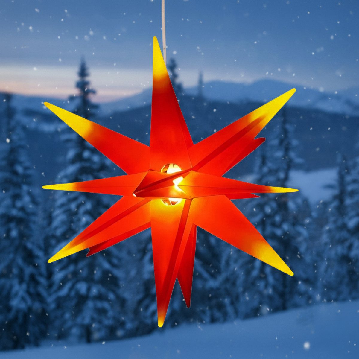 Guru-Shop LED-Stern für außen 3D Außenstern Kaspar, Weihnachtsstern,.., Leuchtmittel inklusive