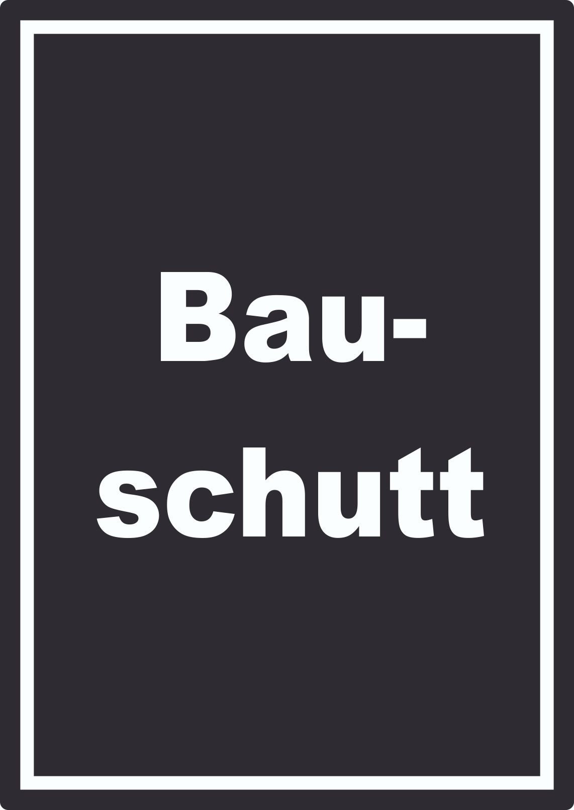HB-Druck Aufkleber Bauschutt Mülltrennung Aufkleber mit Text, wetterfest, UV-beständig, kratzfest