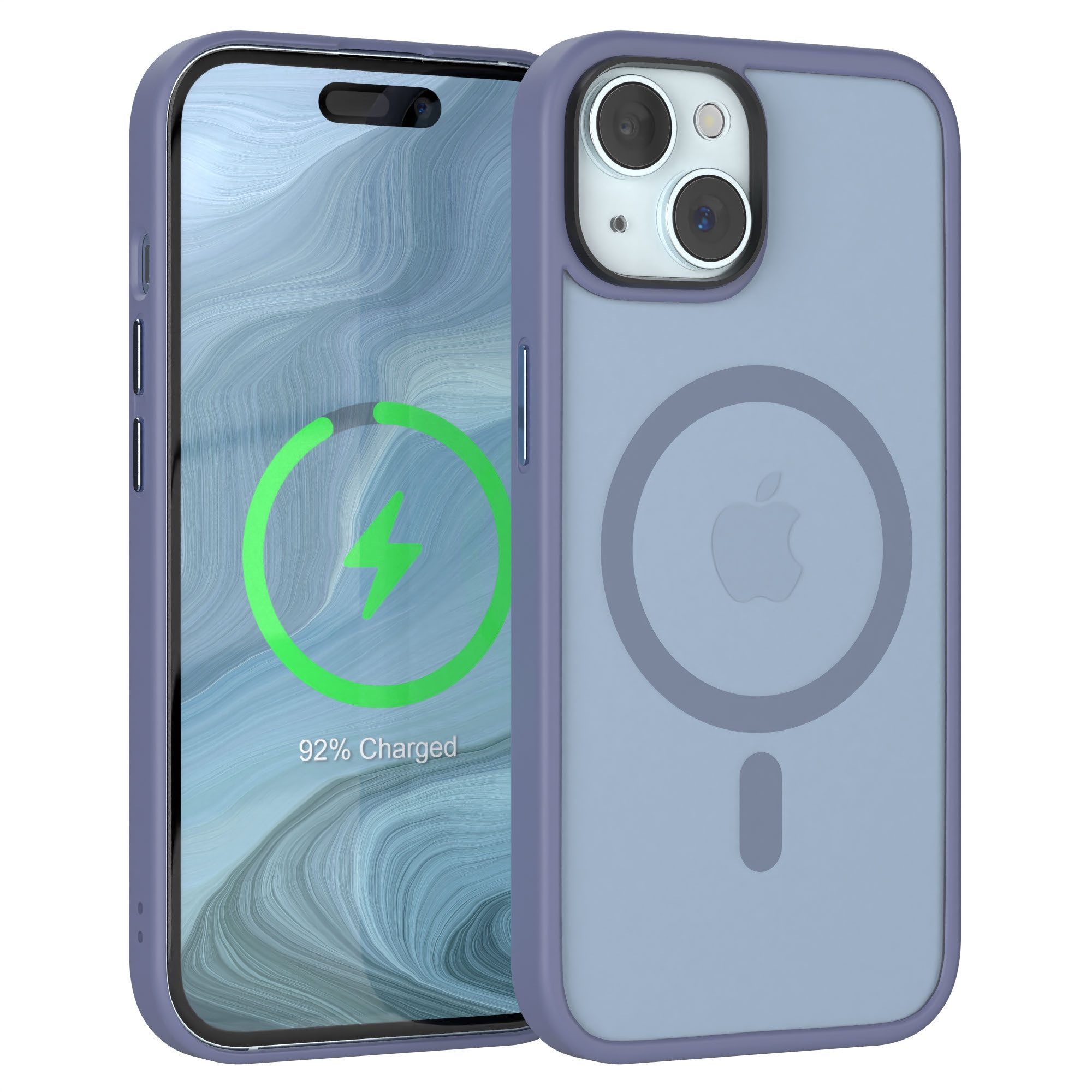 EAZY CASE Handyhülle Outdoor Case MagSafe Matt für Apple iPhone 15 6,1 Zoll, Backcover magnetisch Schutzhülle mit Kameraschutz mit MagSafe Hellblau