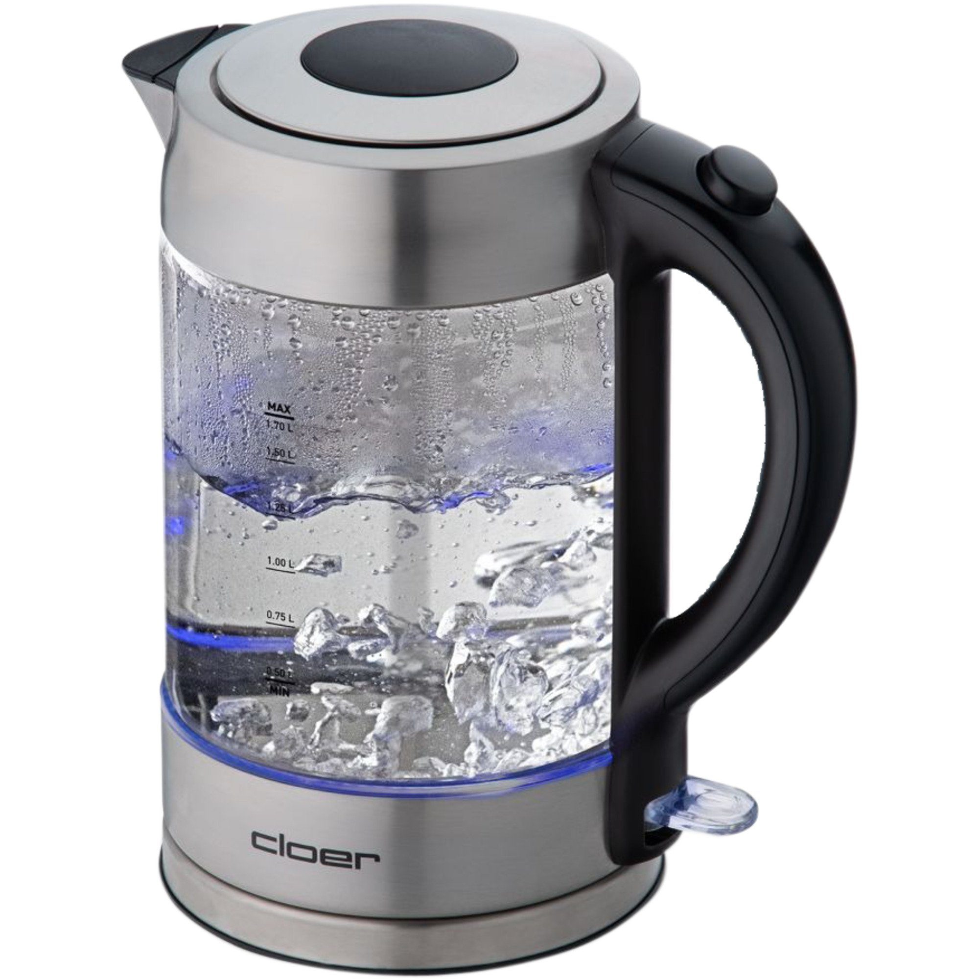 Cloer Kaffeebereiter Cloer Glas-Wasserkocher 4429, (1,7 Liter)