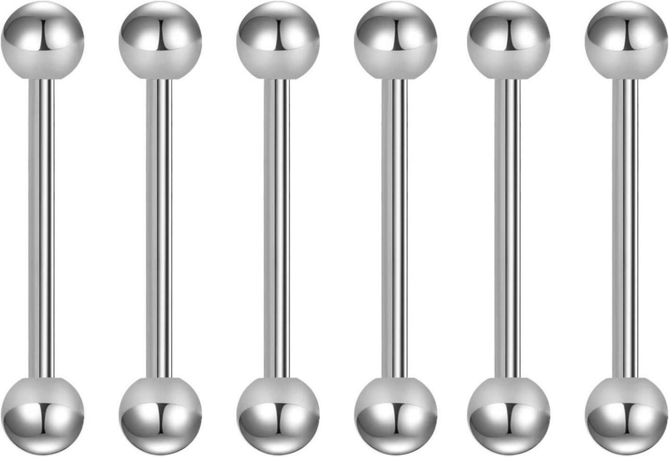 Briana Williams Brustwarzenpiercing Zungenpiercing Brustwarzenpiercing Chirurgenstahl 14G Barbell Silber