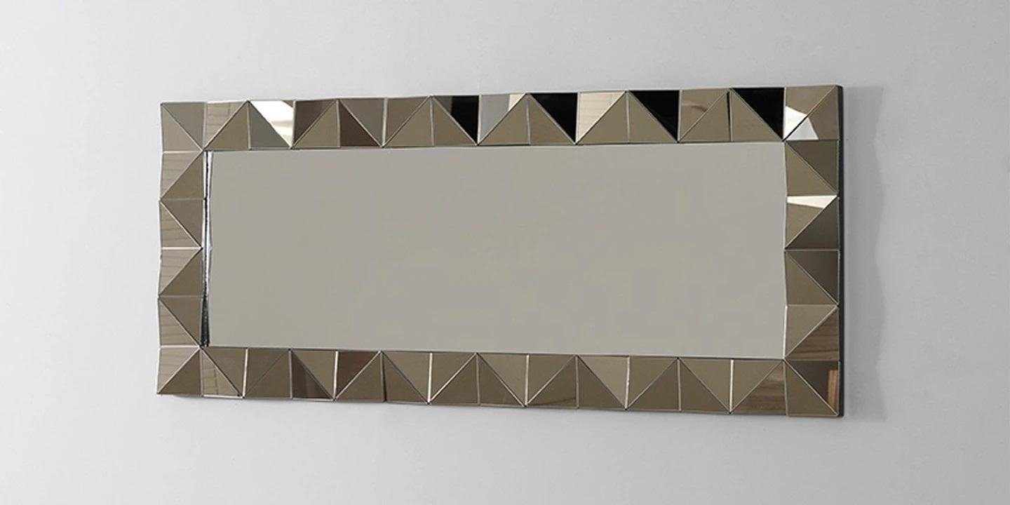 JVmoebel Wandspiegel Eleganter grauer Spiegel mit Edelstahlrahmen für stilvolle Räume (1-St., Spiegel), Made in Europa