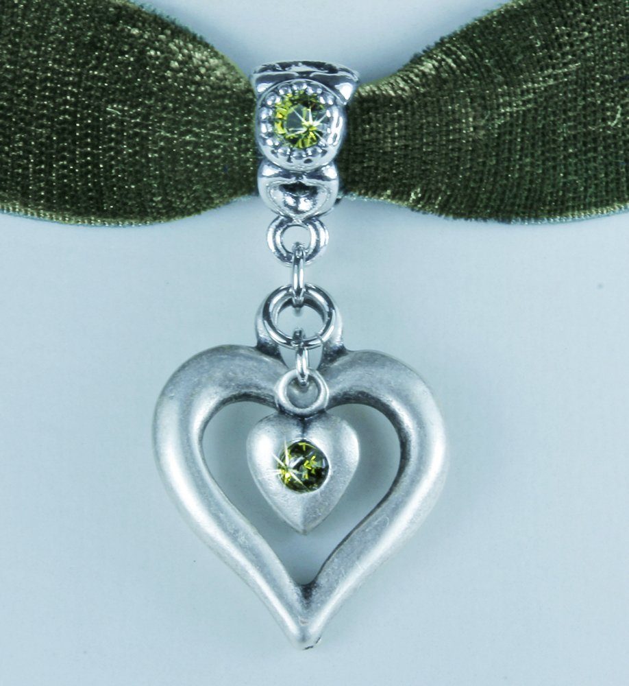 LUISIA® Collier Samt Kropfband Herz in Herz mit Swarovski® Elements (inkl. Schmuckbox)